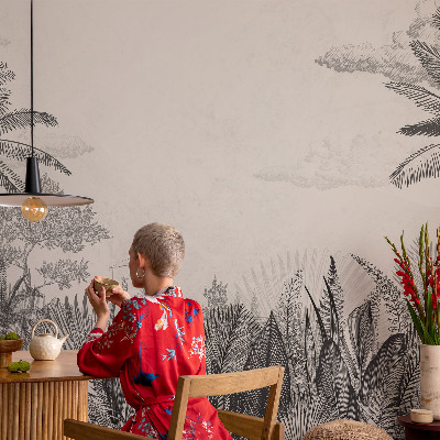 Självhäftande fototapet med motiv av ett tropiskt landskap