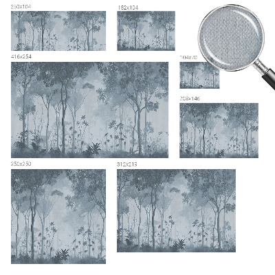 Självhäftande fotovägg med motiv av en mystisk skog
