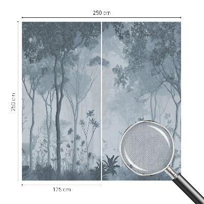 Självhäftande fotovägg med motiv av en mystisk skog