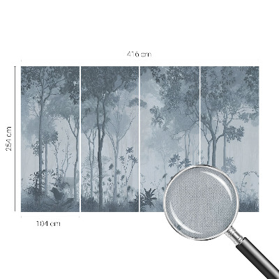 Självhäftande fotovägg med motiv av en mystisk skog