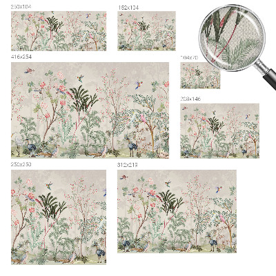 Peel and stick fototapet med motiv av en tropisk oas
