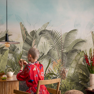 Fototapet för barn med motiv av ett tropiskt paradis