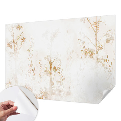 Fototapet för barn med ett botaniskt mönster i elegant design