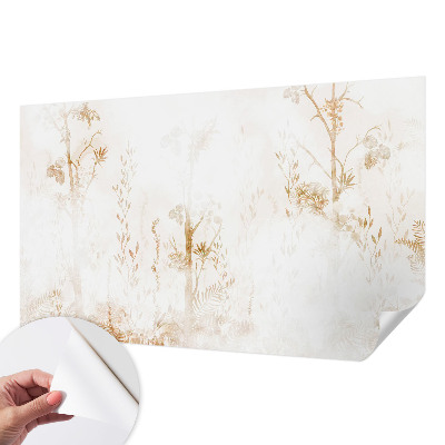 Fototapet för barn med ett botaniskt mönster i elegant design