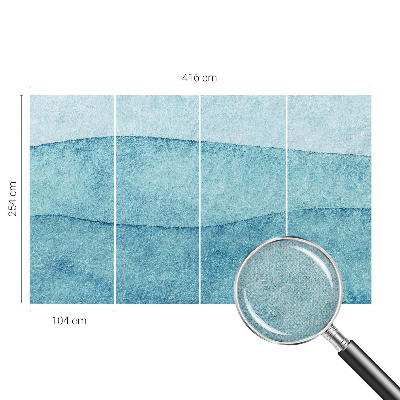 Självhäftande fotovägg Blå vågor