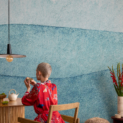 Självhäftande fotovägg Blå vågor