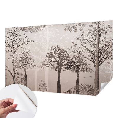 3D fototapet med motiv av ömtåliga träd