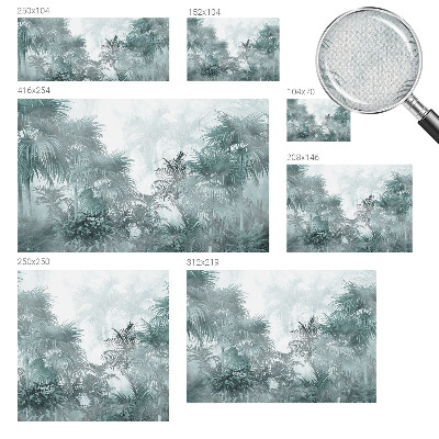 Peel and stick fototapet med exotiskt grönt motiv