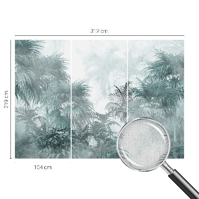 Peel and stick fototapet med exotiskt grönt motiv