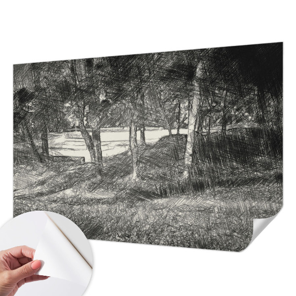 Självhäftande fotovägg Ett fridfullt landskap