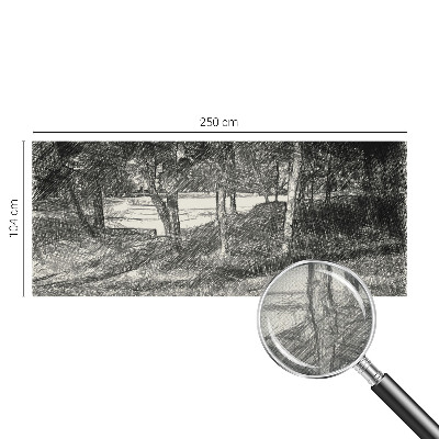 Självhäftande fotovägg med ett fridfullt landskap