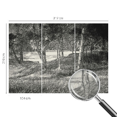 Självhäftande fotovägg Ett fridfullt landskap