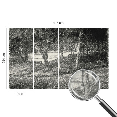 Självhäftande fotovägg Ett fridfullt landskap