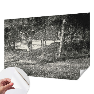 Självhäftande fotovägg Ett fridfullt landskap