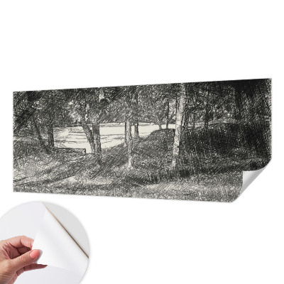 Självhäftande fotovägg Ett fridfullt landskap