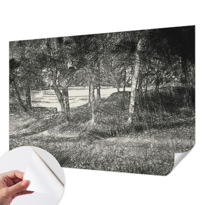 Självhäftande fotovägg Ett fridfullt landskap