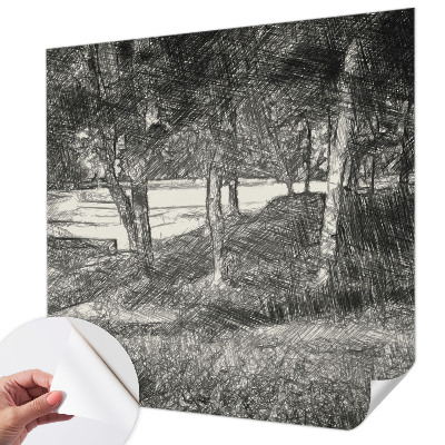 Självhäftande fotovägg Ett fridfullt landskap