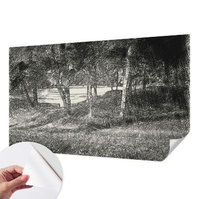 Självhäftande fotovägg Ett fridfullt landskap