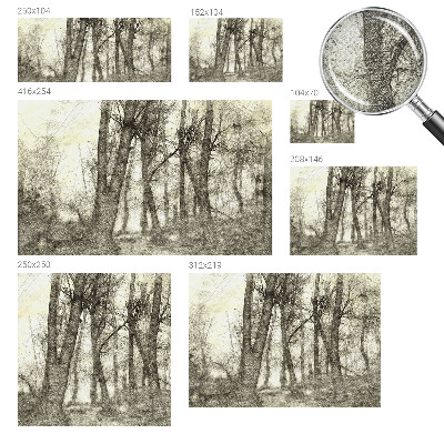 3D fototapet med motiv av en skogsmelankoli