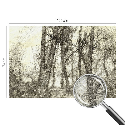3D fototapet med motiv av en skogsmelankoli