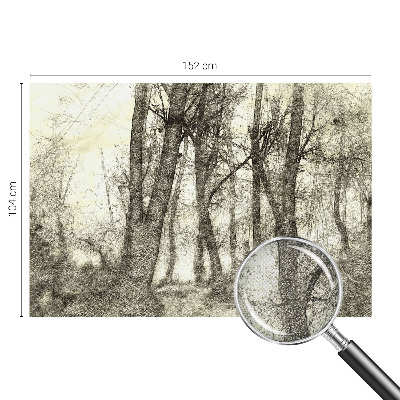 3D fototapet med motiv av en skogsmelankoli