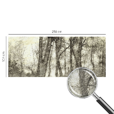 3D fototapet med motiv av en skogsmelankoli
