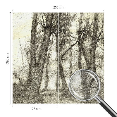 3D fototapet med motiv av en skogsmelankoli