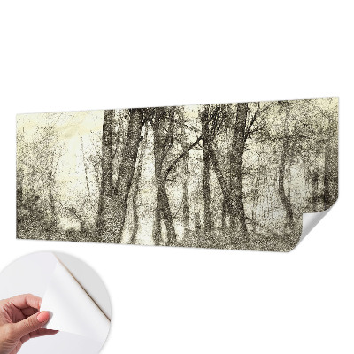 3D fototapet med motiv av en skogsmelankoli