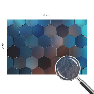 Peel and stick fototapet med blå hexagonmönster