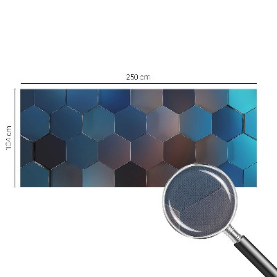 Peel and stick fototapet med blå hexagonmönster
