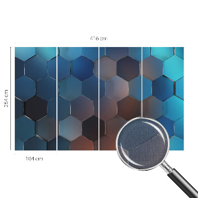 Peel and stick fototapet med blå hexagonmönster