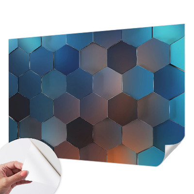 Peel and stick fototapet Blå hexagoner