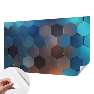 Peel and stick fototapet Blå hexagoner