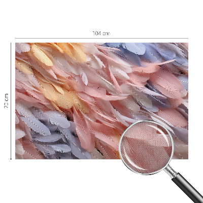 Fototapet barnrum Pastellfärgade fjädrar