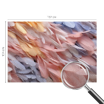 Fototapet barnrum Pastellfärgade fjädrar