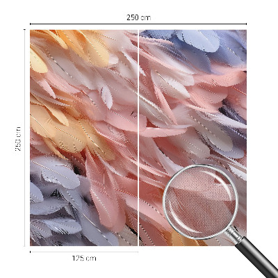 Fototapet barnrum Pastellfärgade fjädrar