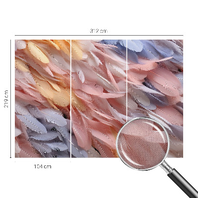 Fototapet barnrum Pastellfärgade fjädrar