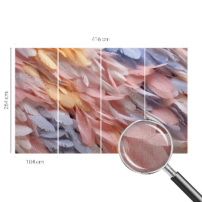 Fototapet barnrum Pastellfärgade fjädrar