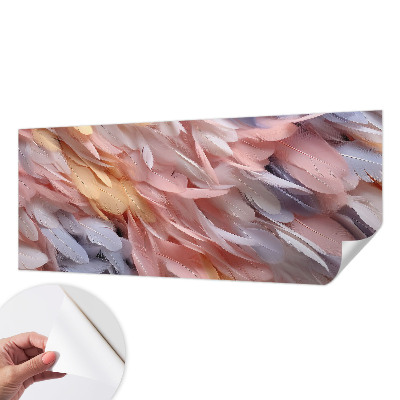 Fototapet barnrum Pastellfärgade fjädrar