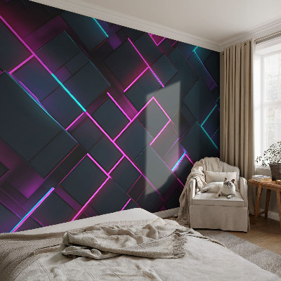 Fototapet för barn med neongeometriskt mönster