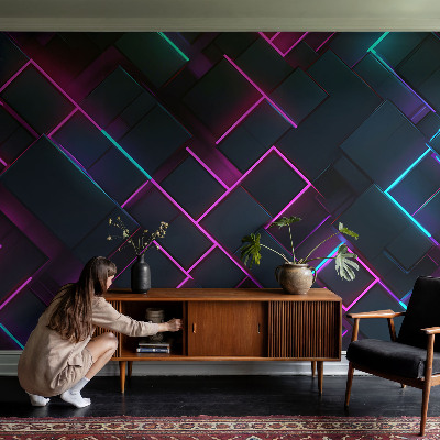Fototapet för barn med neongeometriskt mönster