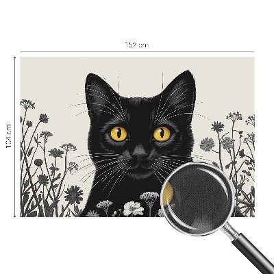 Fototapet barnrum med mönster av katter och blommor