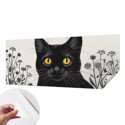 Fototapet barnrum med mönster av katter och blommor