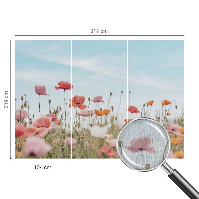 Fototapet för barn Vallmoblommor