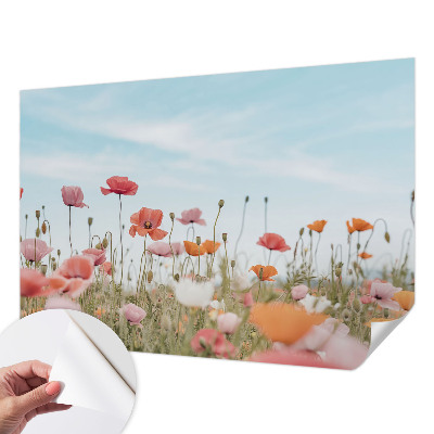 Fototapet för barn med motiv av vallmoblommor