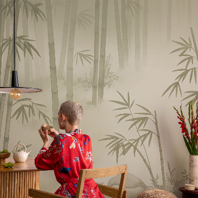 Självhäftande fotovägg med motiv av ett fridfullt landskap