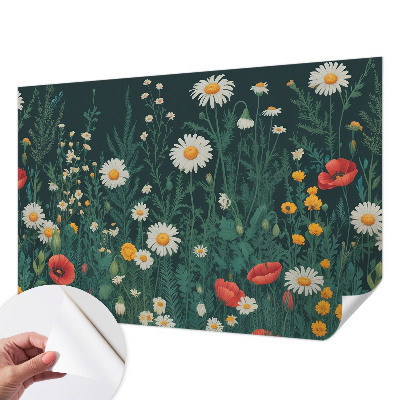 Självhäftande fotovägg med motiv av vildblommor
