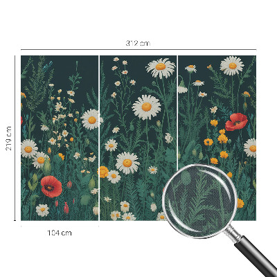 Självhäftande fotovägg med motiv av vildblommor