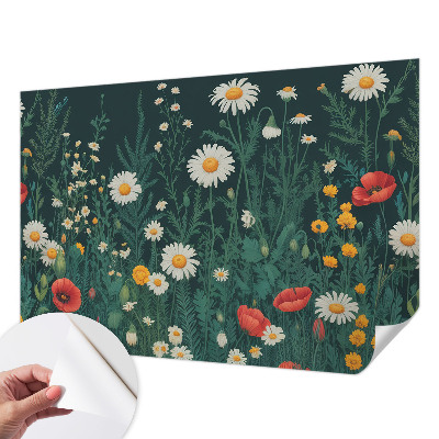Självhäftande fotovägg med motiv av vildblommor