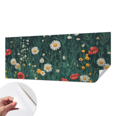 Självhäftande fotovägg med motiv av vildblommor